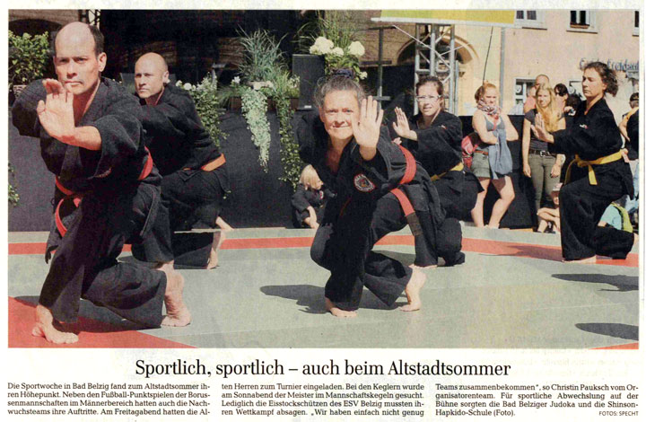 Shinson Hapkido Vorführung auf dem Marktplatz Bad Belzig August 2013